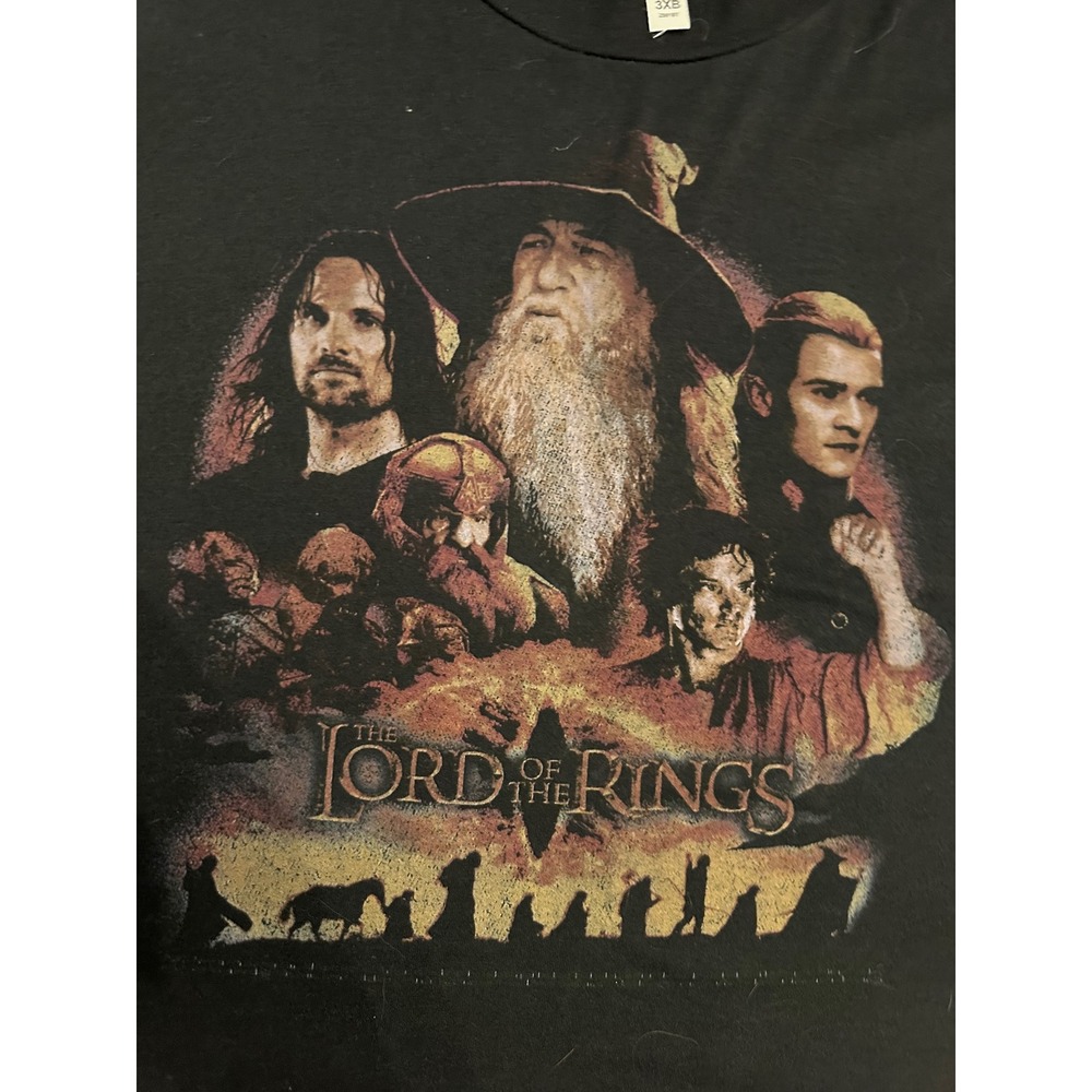 Lord of the Rings Graphic T-Shirt Mens 3XB Black Zuni Sportswear Movie Tee